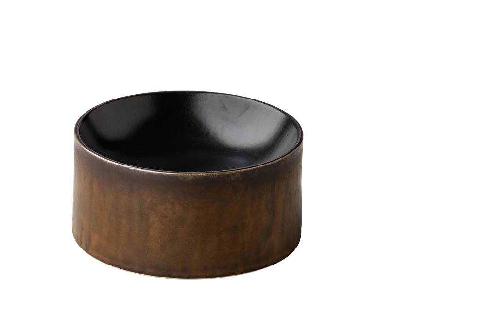 Toren bord 16 cm zwart satijn goud Raw by Kevala