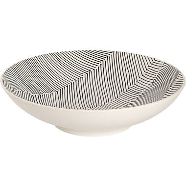 Palmer Schaal Leaf 19 cm Wit met Zwart