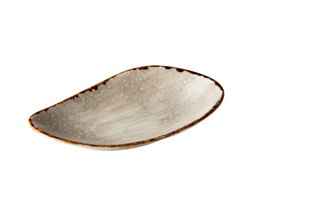 Bord 20,5 cm ovaal grijs Jersey