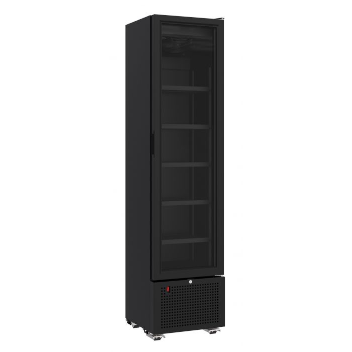 Drankenkoelkast 221L Glazen Deur Zwart Combisteel