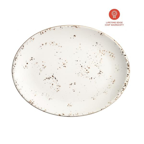 Bord ovaal 31 cm Bonna Grain Off-white