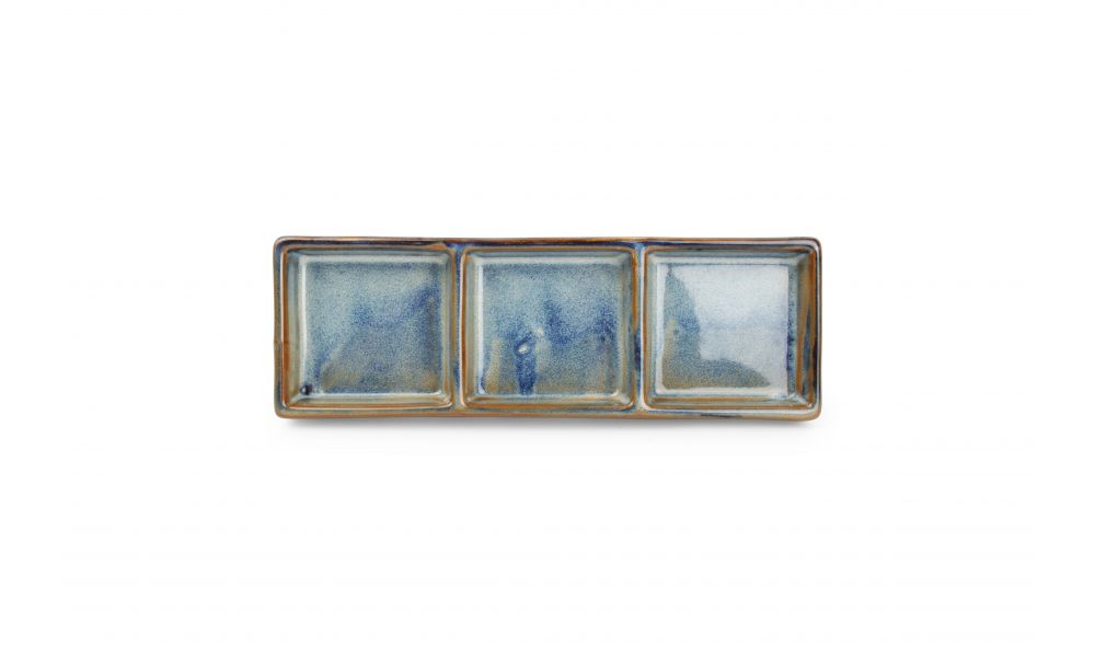 Serveerschaal met vakjes 24x8cm Blue Nova