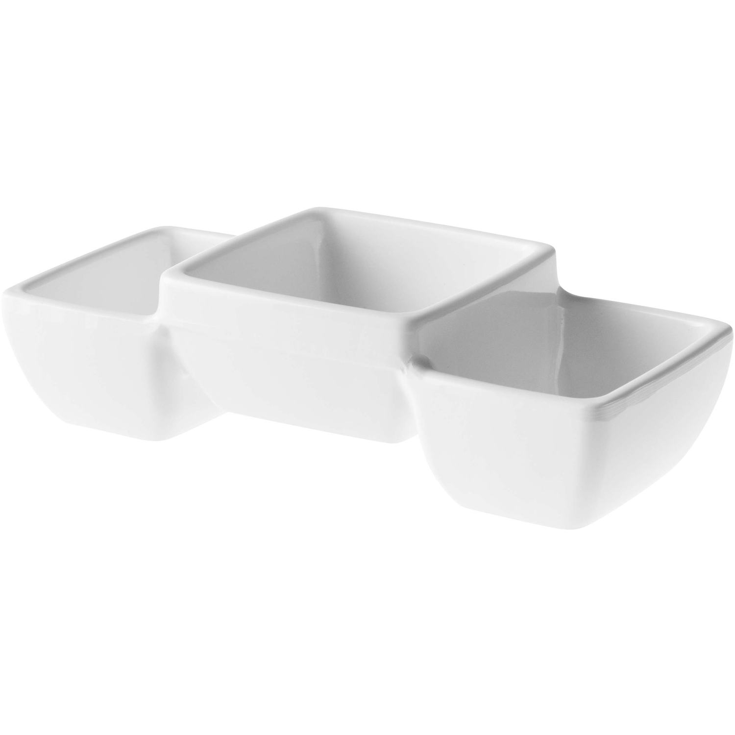 Schaaltje 3 vaks 14 cm melamine wit Truyts
