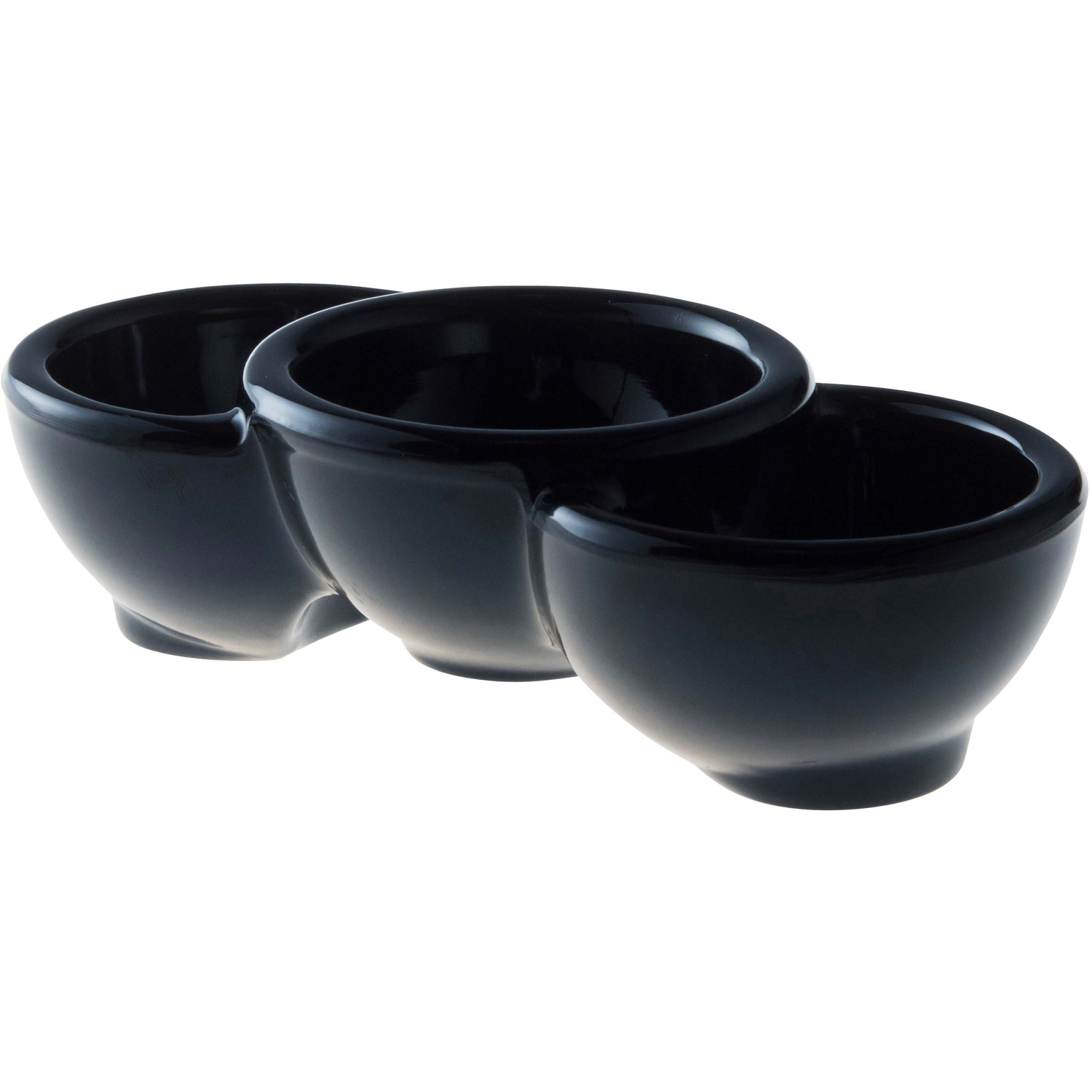 Schaaltje 3 vaks 14 cm melamine zwart Truyts