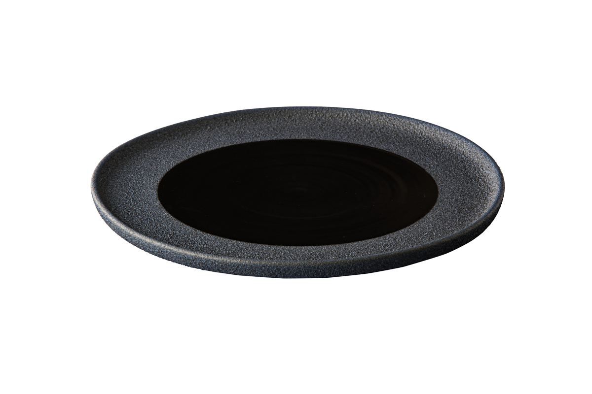 Bord 28 cm Vulcano zwart Raw by Kevala