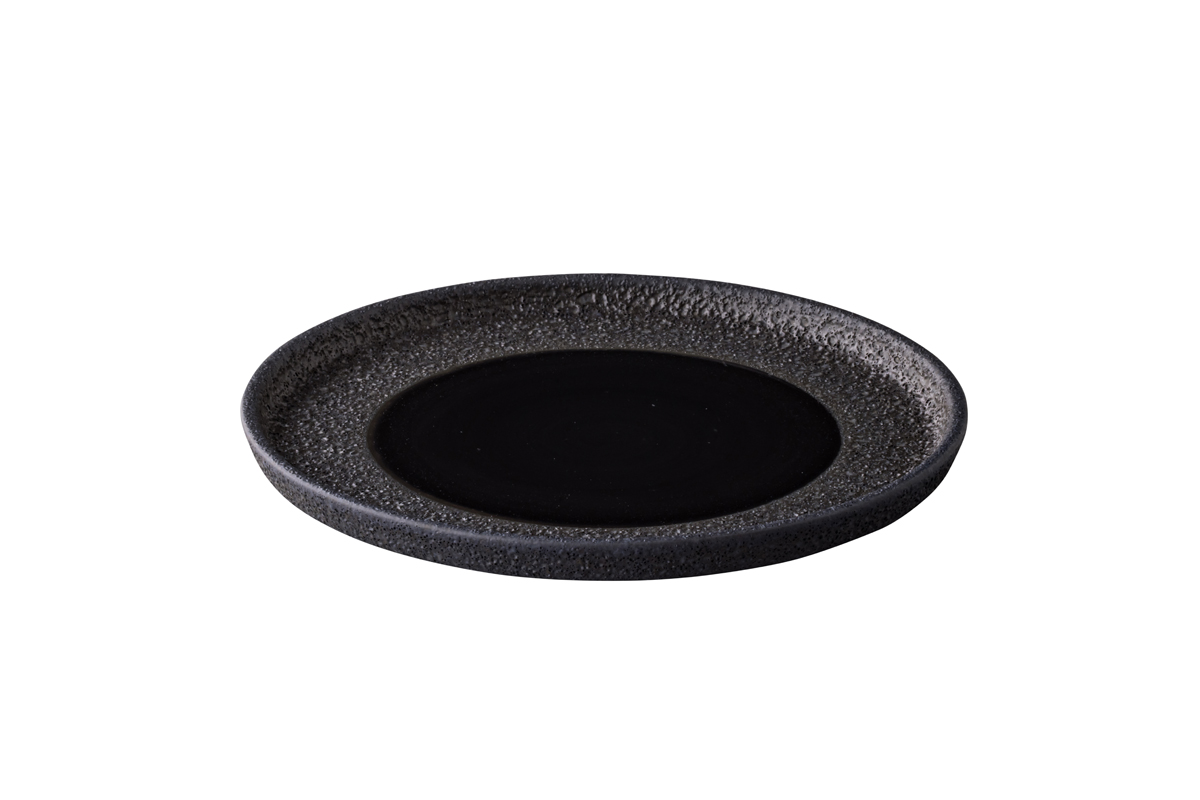 Bord 22 cm Vulcano zwart Raw by Kevala