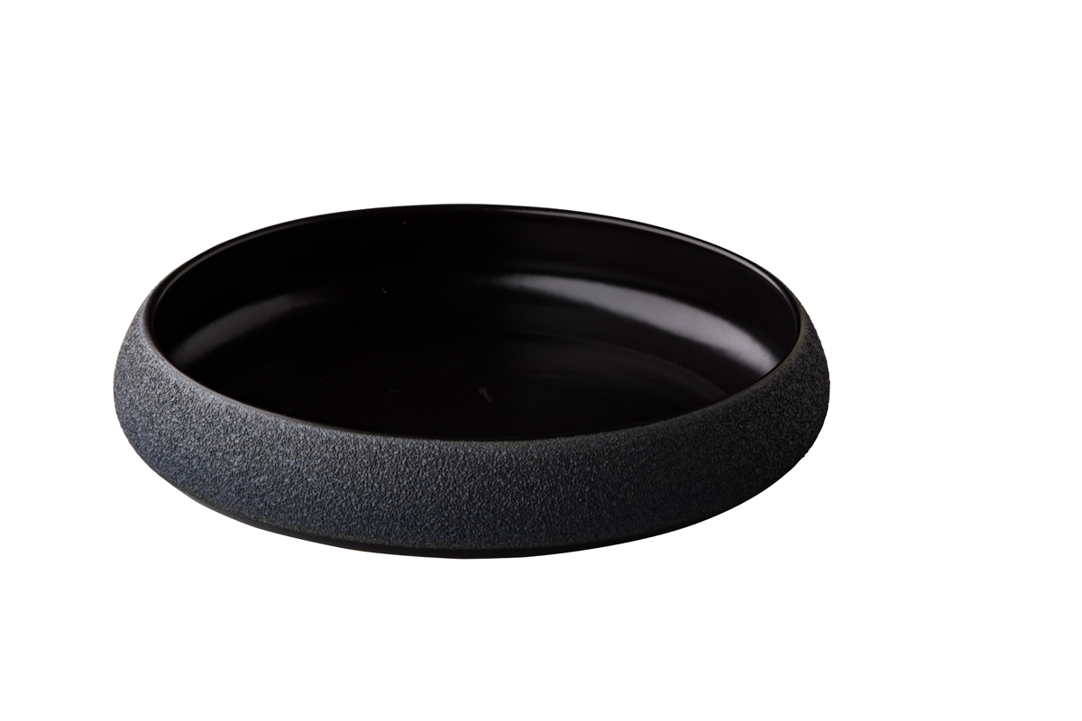 Diep bord 24 x 5 cm Vulcano zwart Raw by Kevala