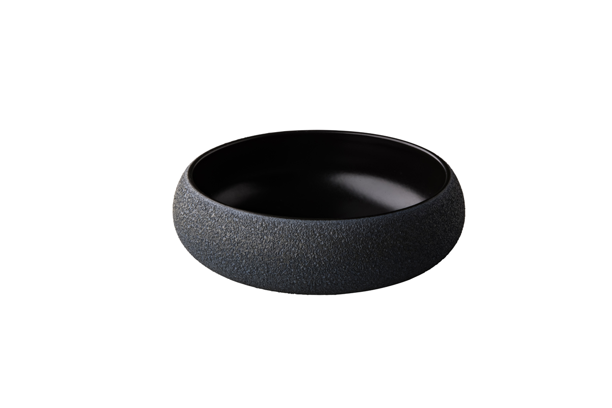 Diep bord gebogen 19,5 cm Vulcano zwart Raw by Kevala