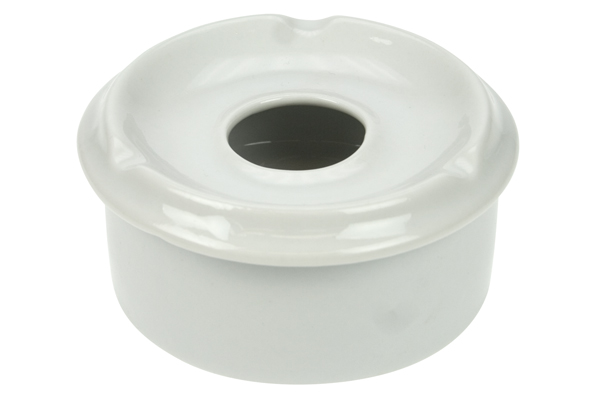 Asbak 10 cm met deksel wit porselein 