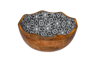 Buffetschaal 30 x 11 cm Zwarte Bloem Hout