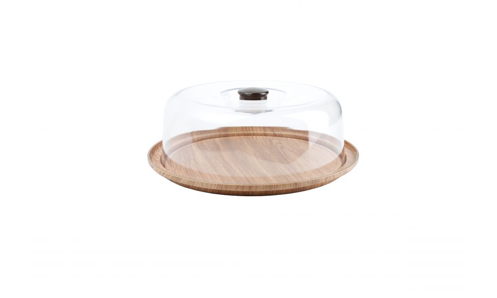 Serveerschaal met Stolp 30,5 cm Bruin Buffet