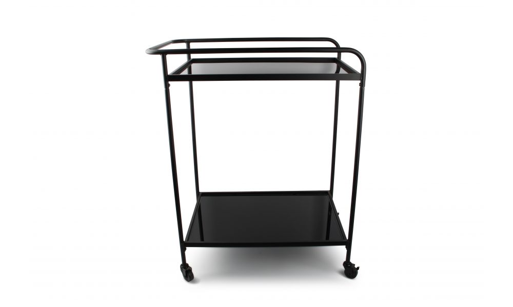Serveerwagen 2-lagen 66 x 40 x 83,5 cm Zwart Bar