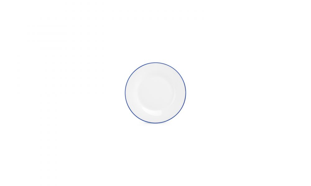 Bord Basic White Blue Rim 15cm 