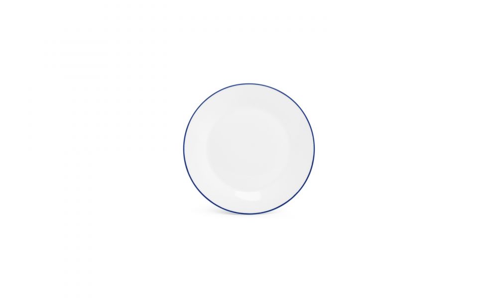 Bord Basic White Blue Rim 20cm 