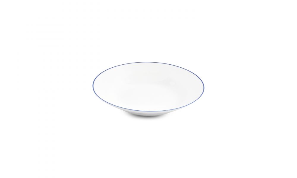Diep Bord Basic White Blue Rim 23cm 