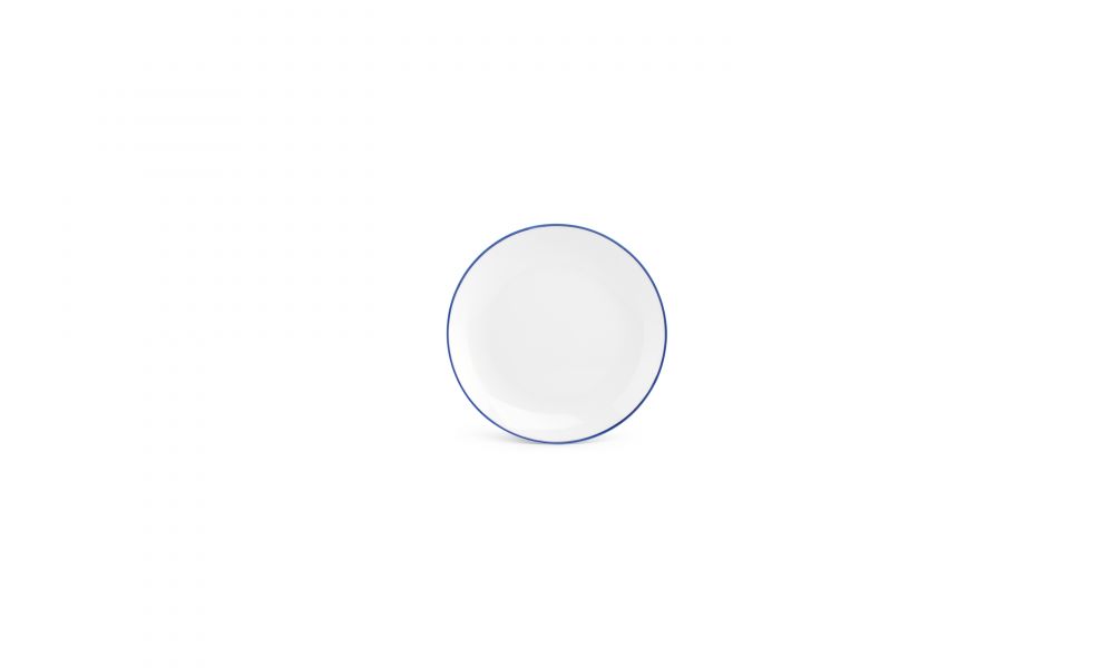Bord Basic White Blue Rim 15cm 