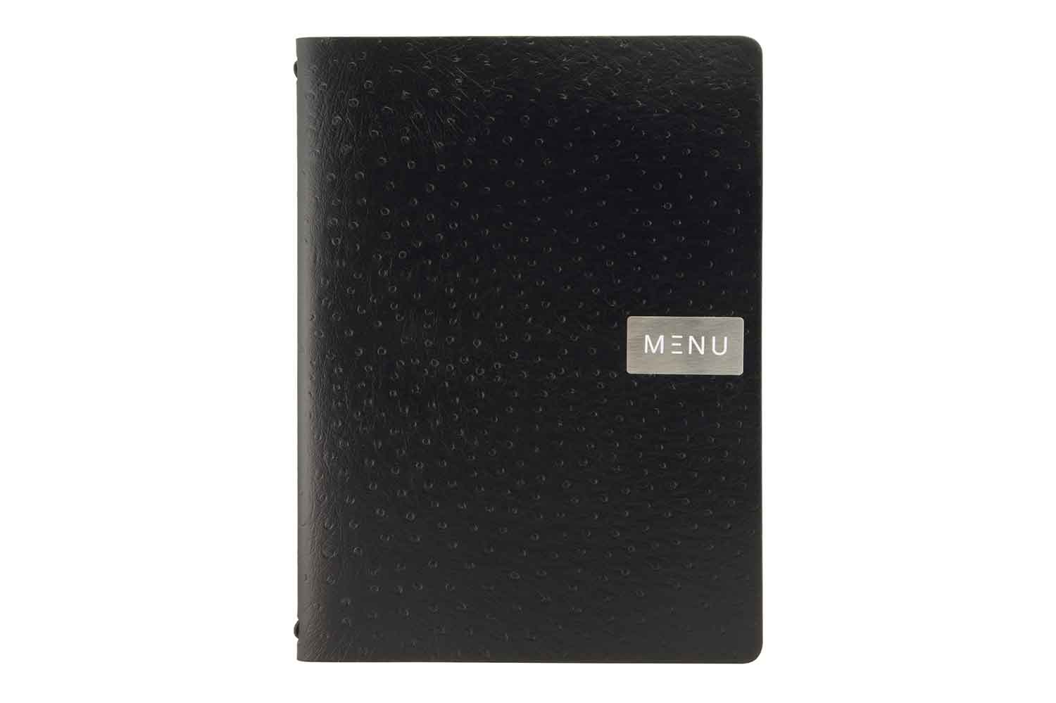 Menukaart Leder A4 Zwart
