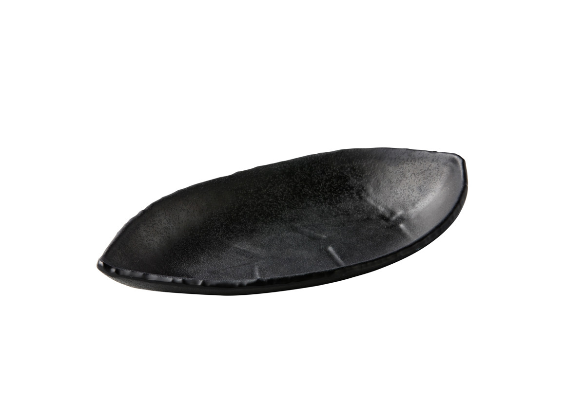 Schaaltje bladvorm 22x13 cm ovaal zwart melamine