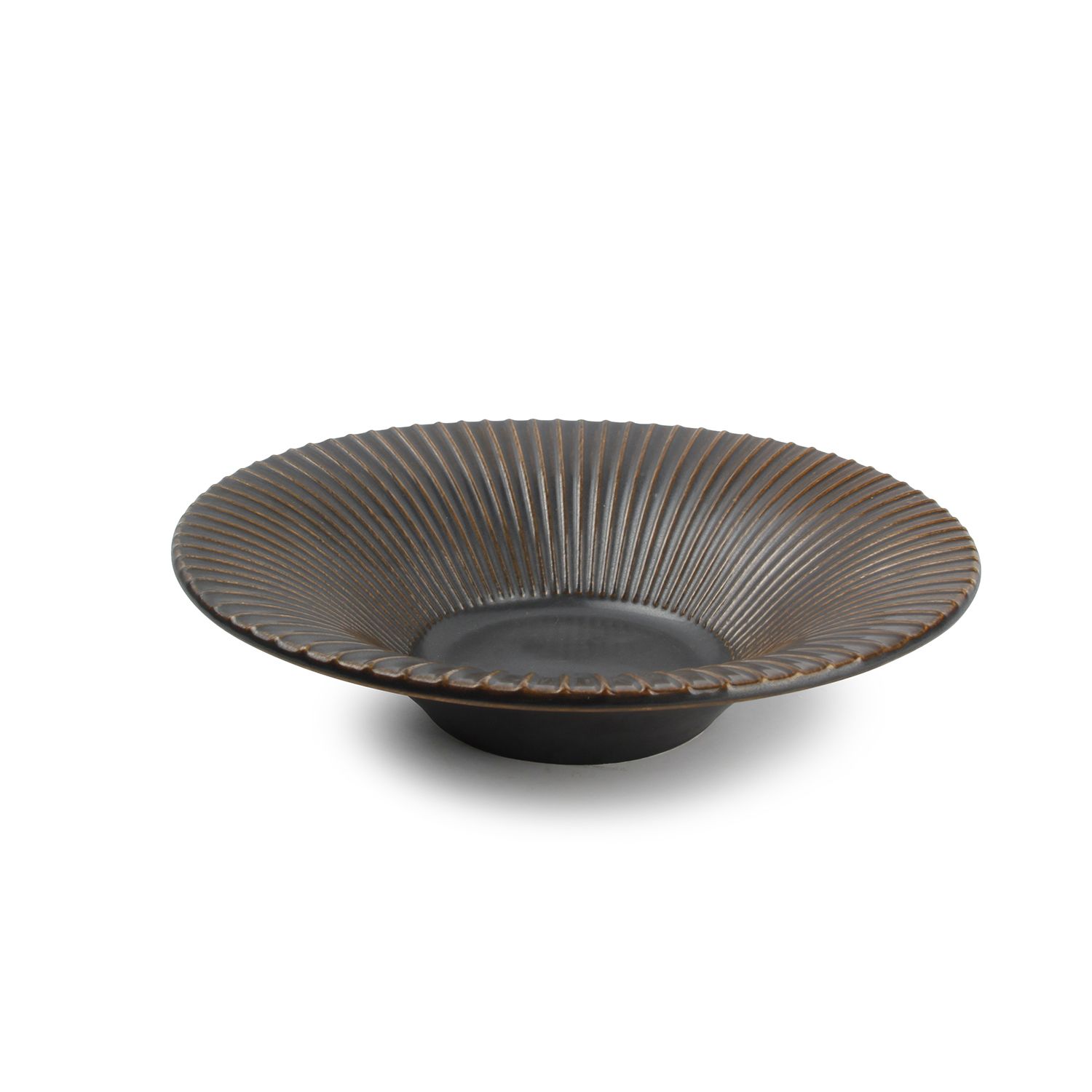 Diep bord 26 cm gestreept Silver brass