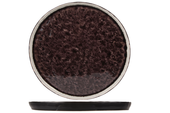 Laguna Azzuro plat bord rond 27 cm zwart donkerpaars