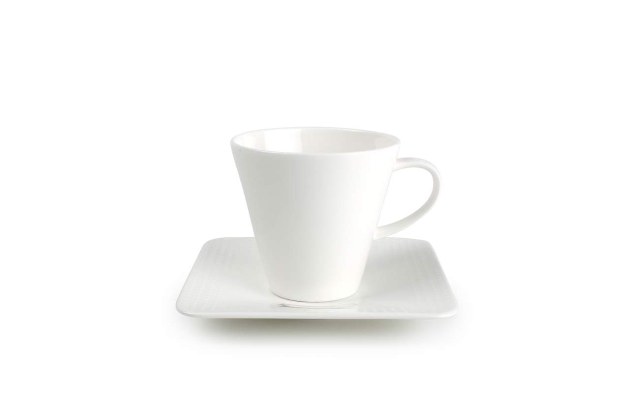 Kop en schotel 13x13cm vierkant Relivo