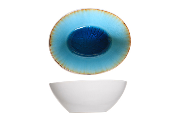 Laguna Azzuro kom 10 cm blauw wit