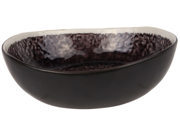 Kom 21 cm Laguna Viola zwart donkerpaars