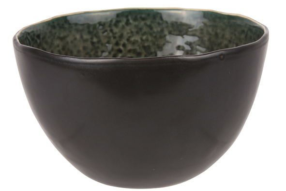 Kom 14 cm Laguna Verde zwart groen