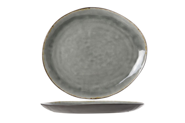 Bord ovaal 32,5 cm Laguna Blue Grey blauwgrijs zwart