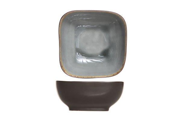 Schaal 14 cm vierkant Laguna Blue Grey blauwgrijs zwart