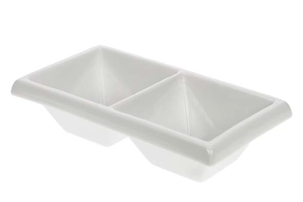 Apero schaal 2 vakjes vierkant 10x18 cm