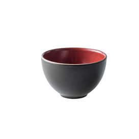 Schaaltje 10 cm rond rood/bruin Lava Palmer