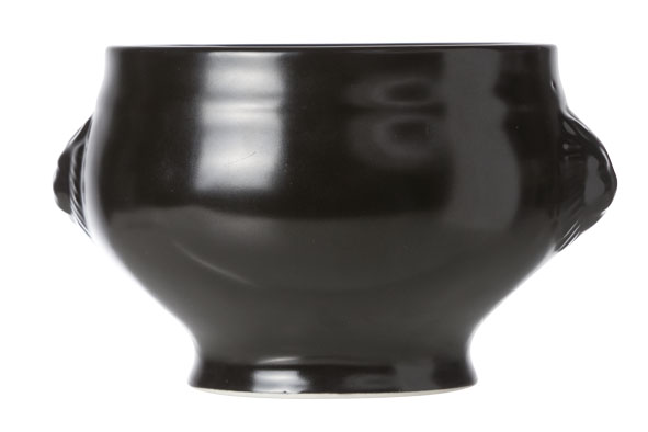 Soepkom leeuwenkop zwart