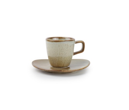 Kop 9 cl met schotel Escura Cream
