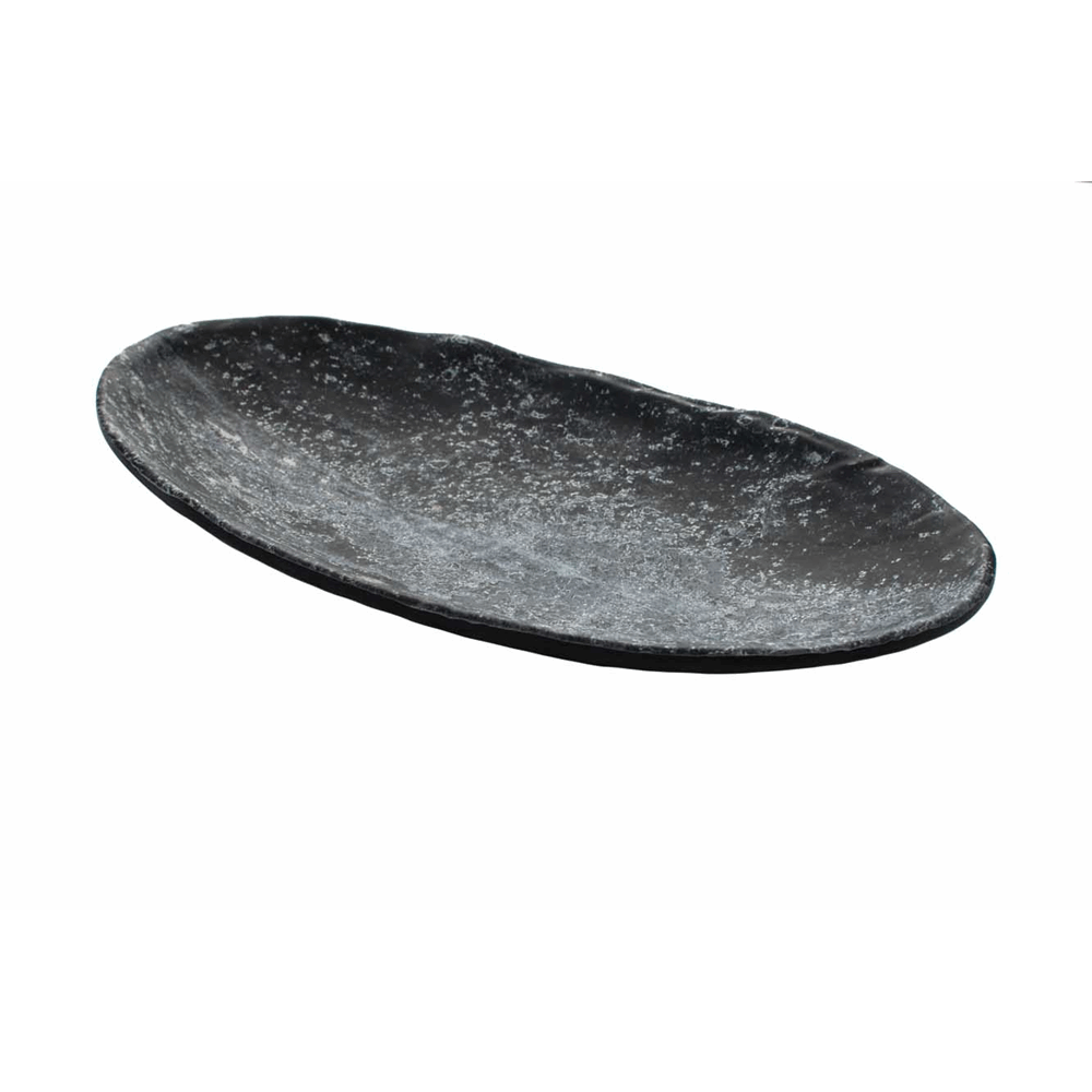 Schaal 31,5 x 18 cm Endure Melamine ovaal zwart/marmer 