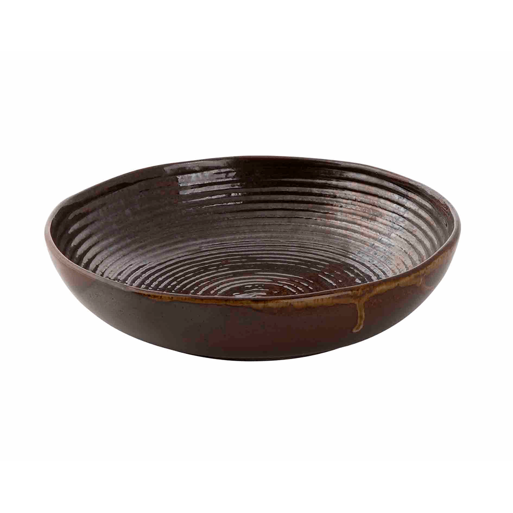 Bord diep 22 cm Metallic bruin