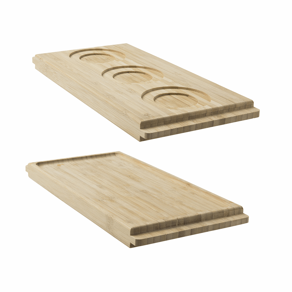 Presentatiebord bamboe met 3 spiegels Twist & Serve