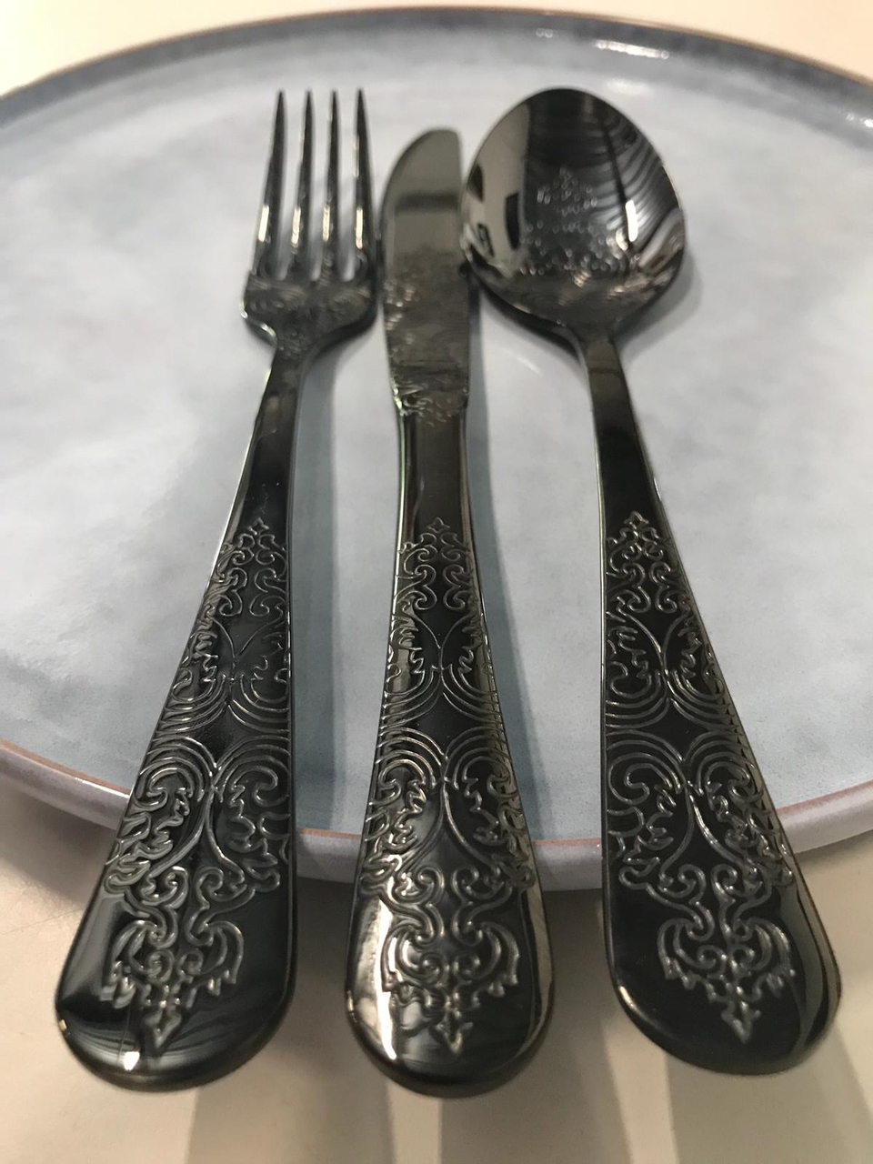Tafelvork Antique Gun metal zwart, foto 4 van 5