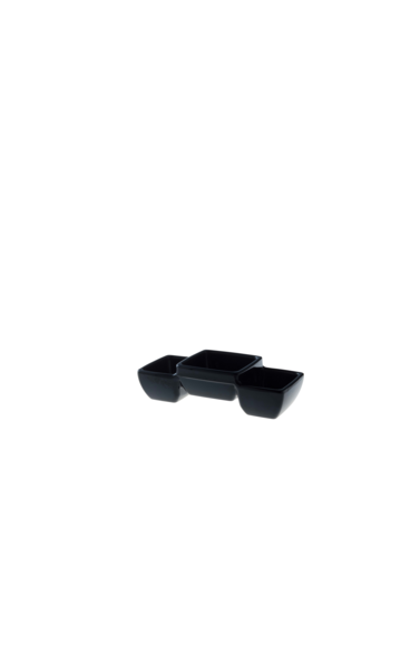 Schaaltje 3 vaks 14 cm melamine zwart Truyts