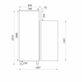 Koelkast 597L RVS Glazen Deur Combisteel