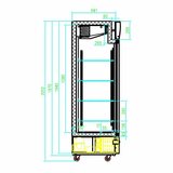 Koelkast 460L Glazen Deur Zwart Combisteel