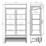 Koelkast 750L Glazen Schuifdeuren Combisteel