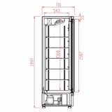 Koelkast 1530L Glazen Deuren Zwart Combisteel