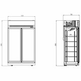 Koelkast 1000L Glazen Deuren Combisteel