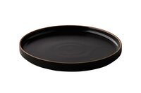 Bord 23 cm stapelbaar lage rand Q Authentic Japan Zwart