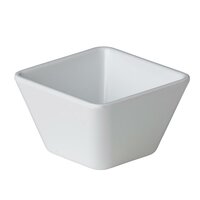 Vierkant bakje 8,9 cm wit melamine