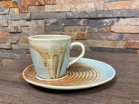 Beker 32 cl en ovale schotel Coral