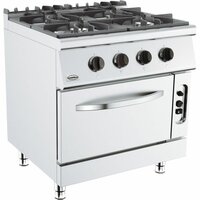 Gasfornuis 4BR met Gasoven Combisteel Base 700