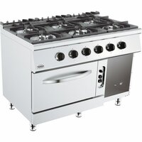 Gasfornuis 6BR met Gasoven Combisteel Base 700