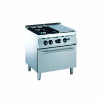 Kookplaatfornuis Gas 2BR met Gasoven Combisteel Pro 700